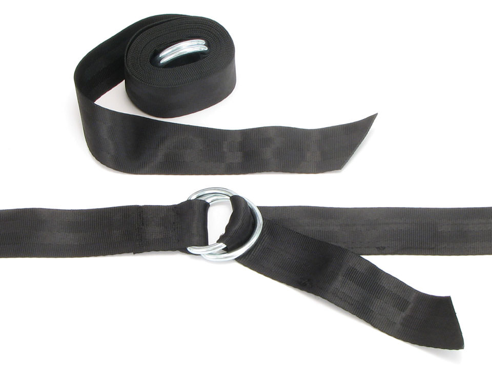 D-Ring Strap, 12', Polypropylene, Black