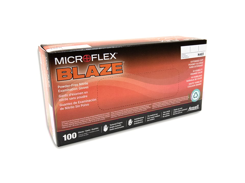 グローブ payfly MICROFLEX Blaze Orange Nitrile Gloves | Life-Assist